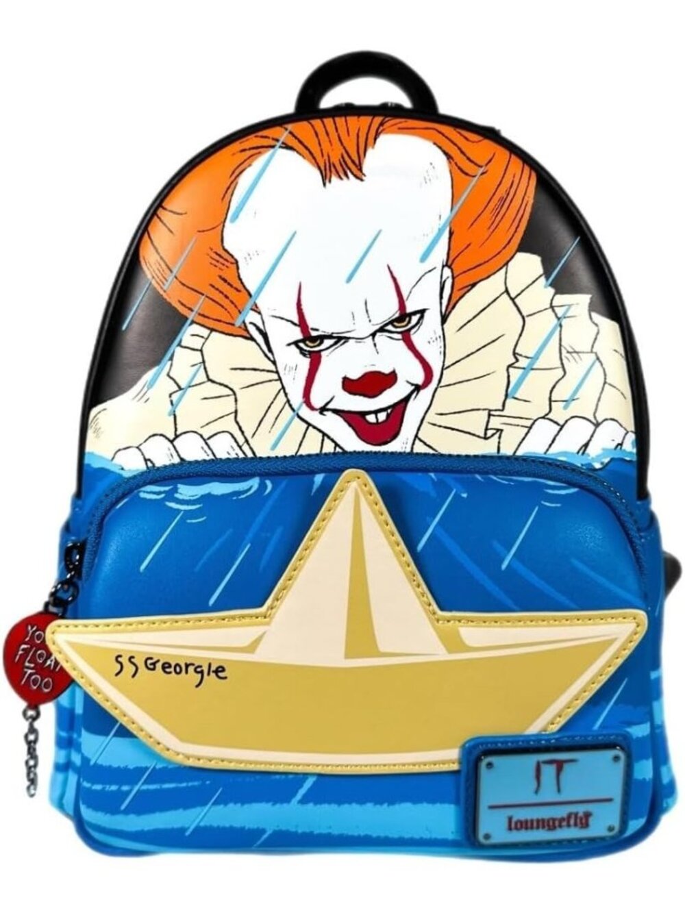Loungefly IT Pennywise Mini Backpack Glow in the Dark Blue Yellow